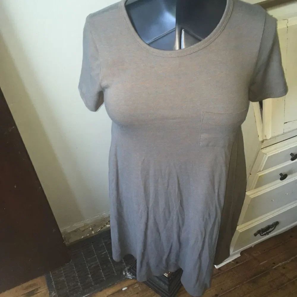Lularoe XXS heathered brown and blue high low swing dress